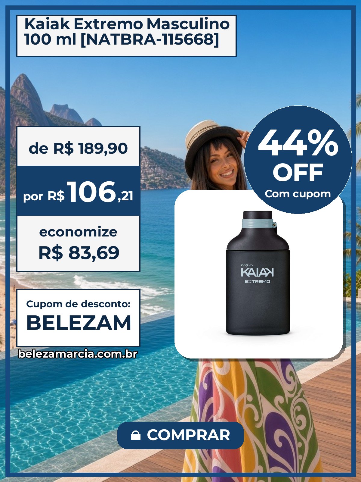 Deo Colônia Masculino Kaiak Extremo 100 ml [NATBRA-115668]