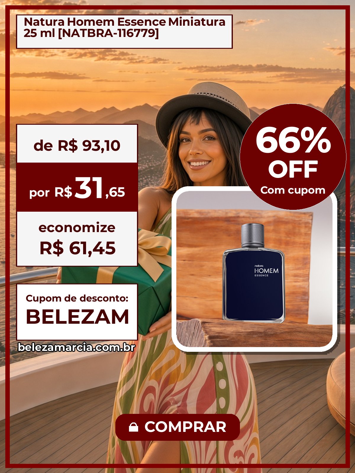 Natura Homem Essence Miniatura 25 ml [NATBRA-116779]