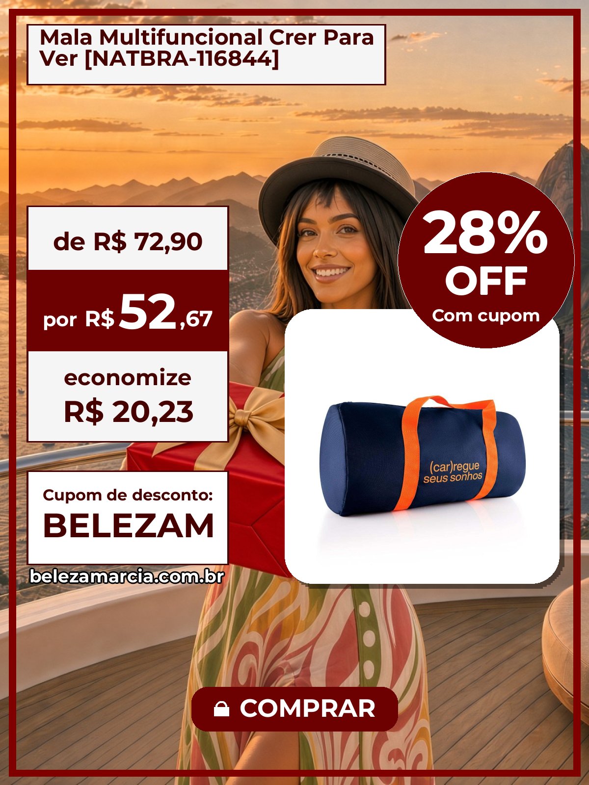 Mala Multifuncional Crer Para Ver [NATBRA-116844]