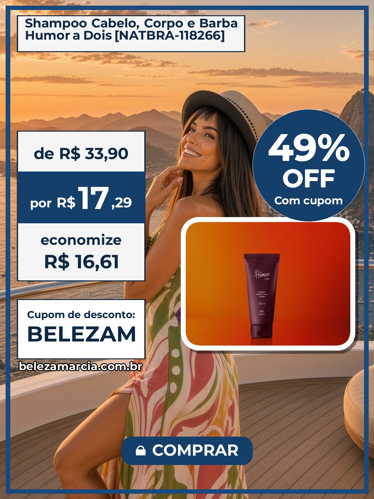Shampoo Cabelo, Corpo e Barba Humor a Dois [NATBRA-118266]