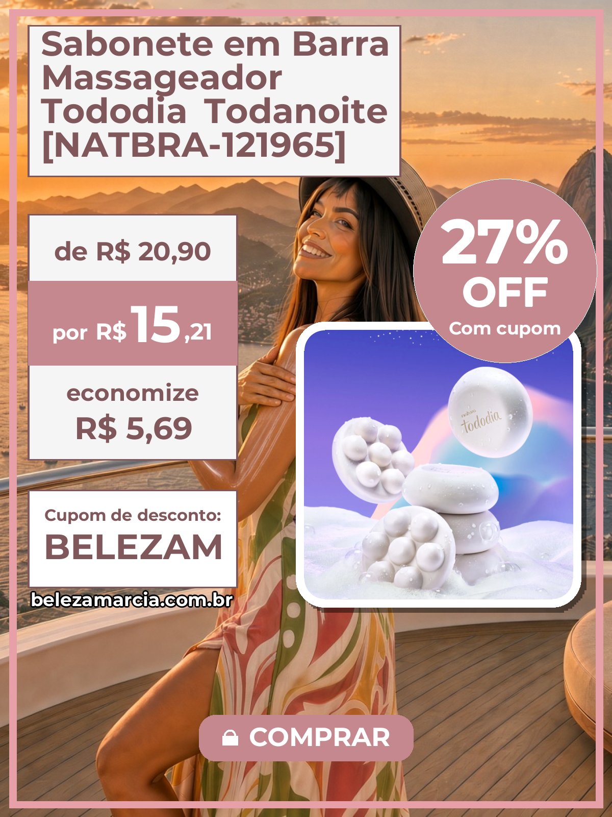 Sabonete em Barra Massageador Tododia Todanoite [NATBRA-121965]