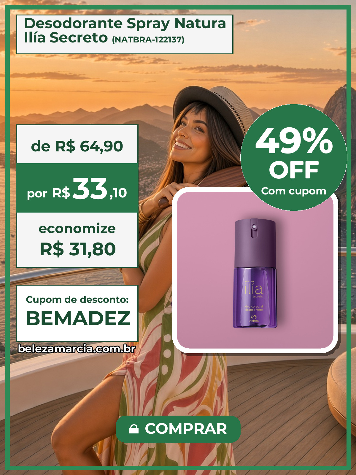 Desodorante Spray Natura Ilía Secreto