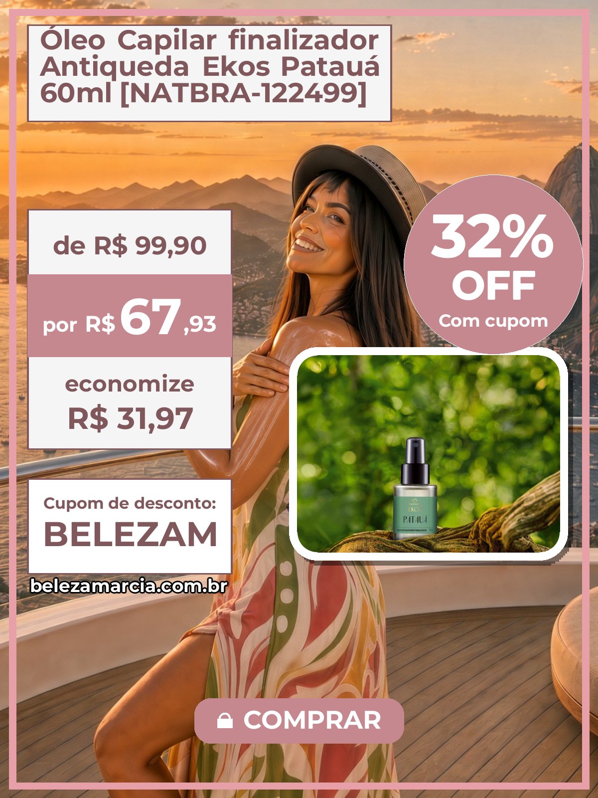 Óleo Capilar finalizador Antiqueda Ekos Patauá 60ml [NATBRA-122499]