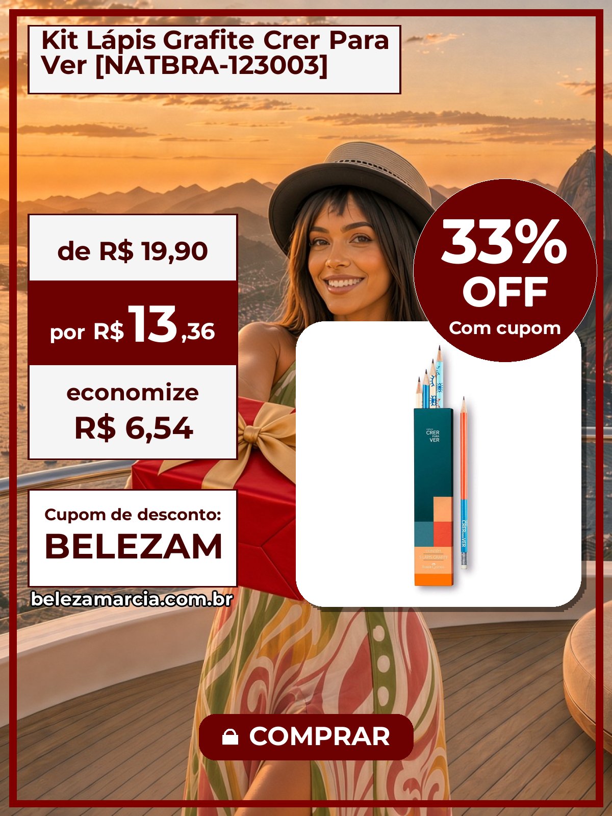 Kit Lápis Grafite Crer Para Ver [NATBRA-123003]