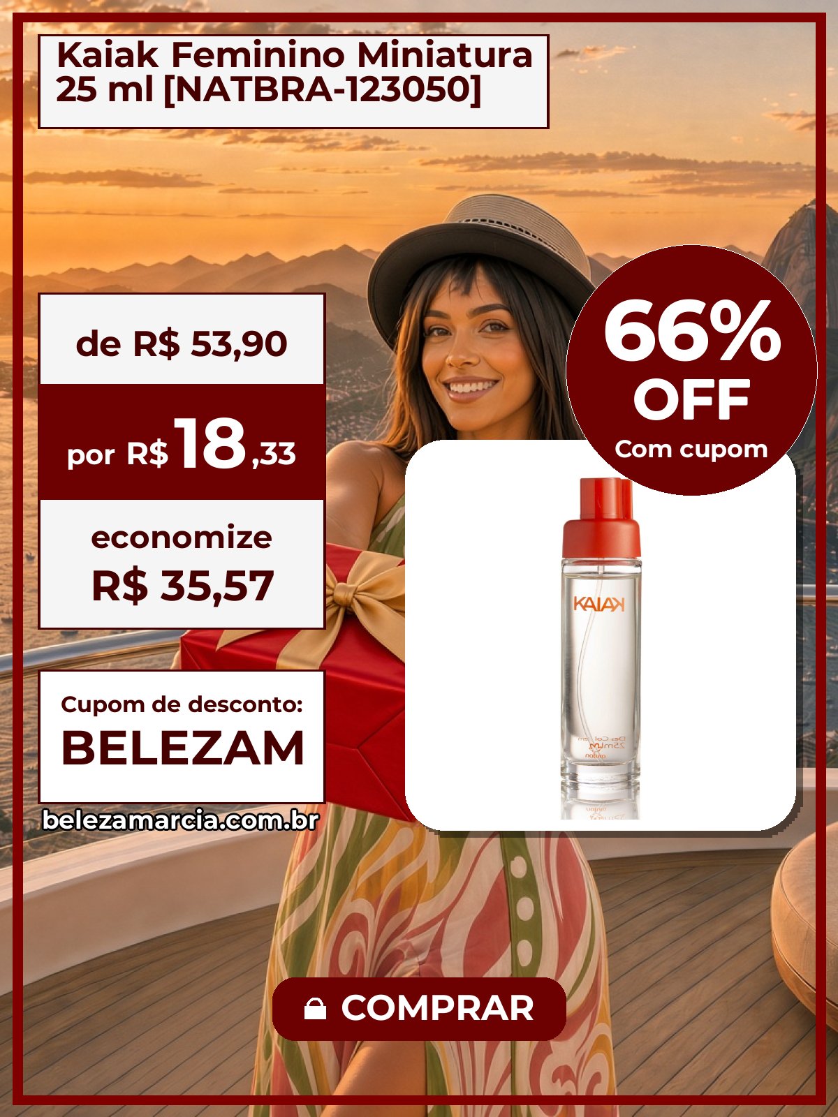Kaiak Feminino Miniatura 25 ml [NATBRA-123050]