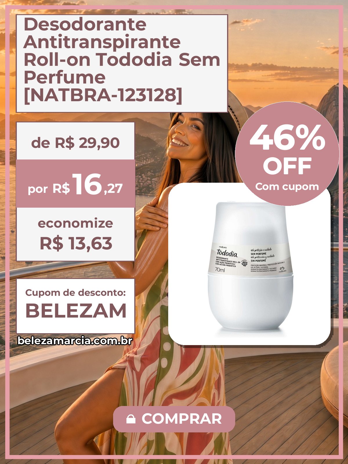 Desodorante Antitranspirante Roll-on Tododia Sem Perfume [NATBRA-123128]