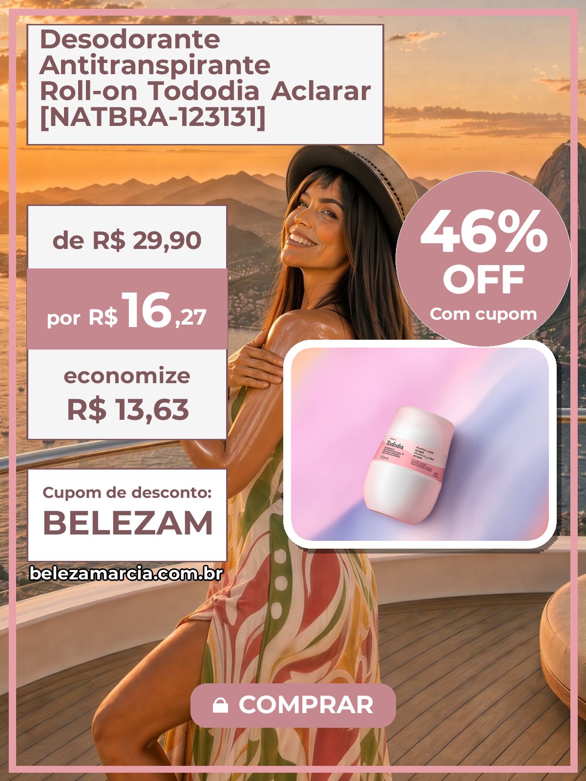 Desodorante Antitranspirante Roll-on Tododia Aclarar [NATBRA-123131]