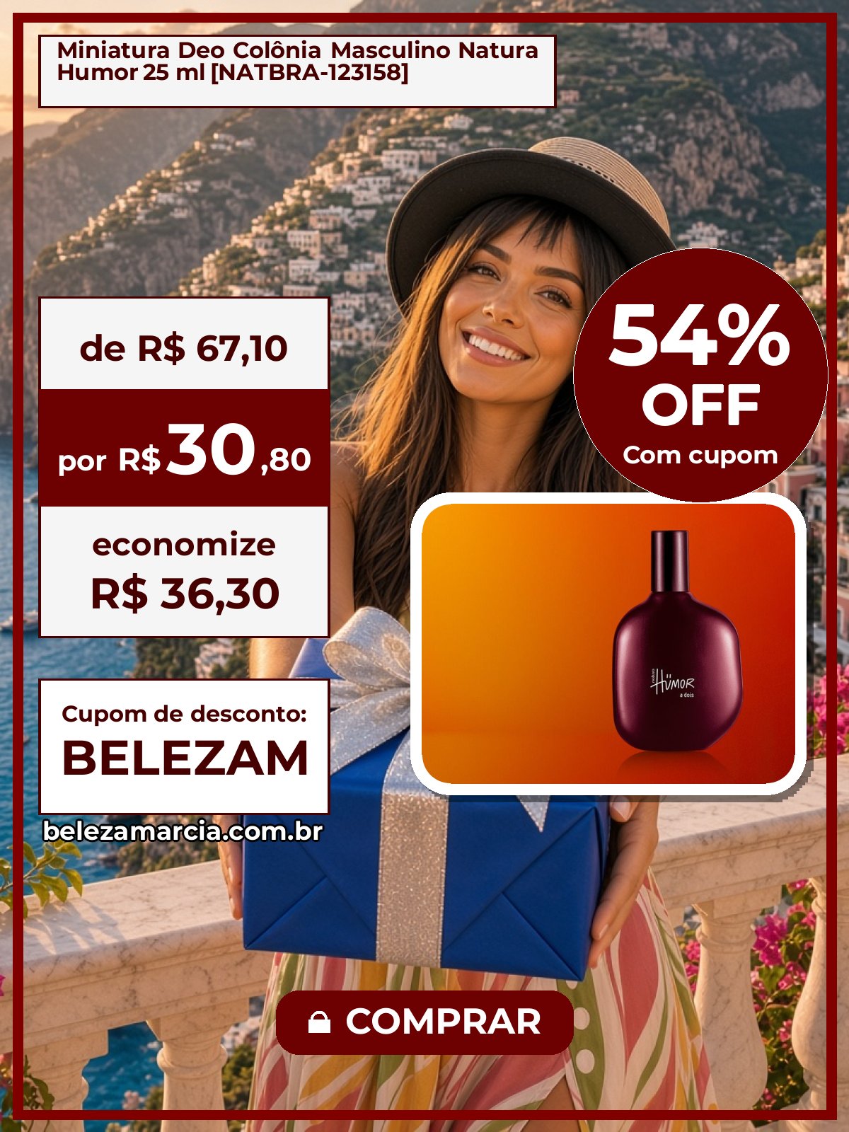 Miniatura Deo Colônia Masculino Natura Humor 25 ml [NATBRA-123158]