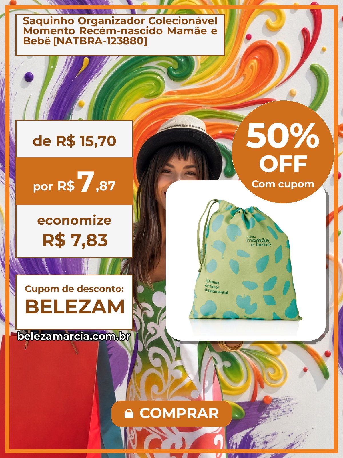 Saquinho Organizador Colecionável Momento Recém-nascido Mamãe e Bebê [NATBRA-123880]