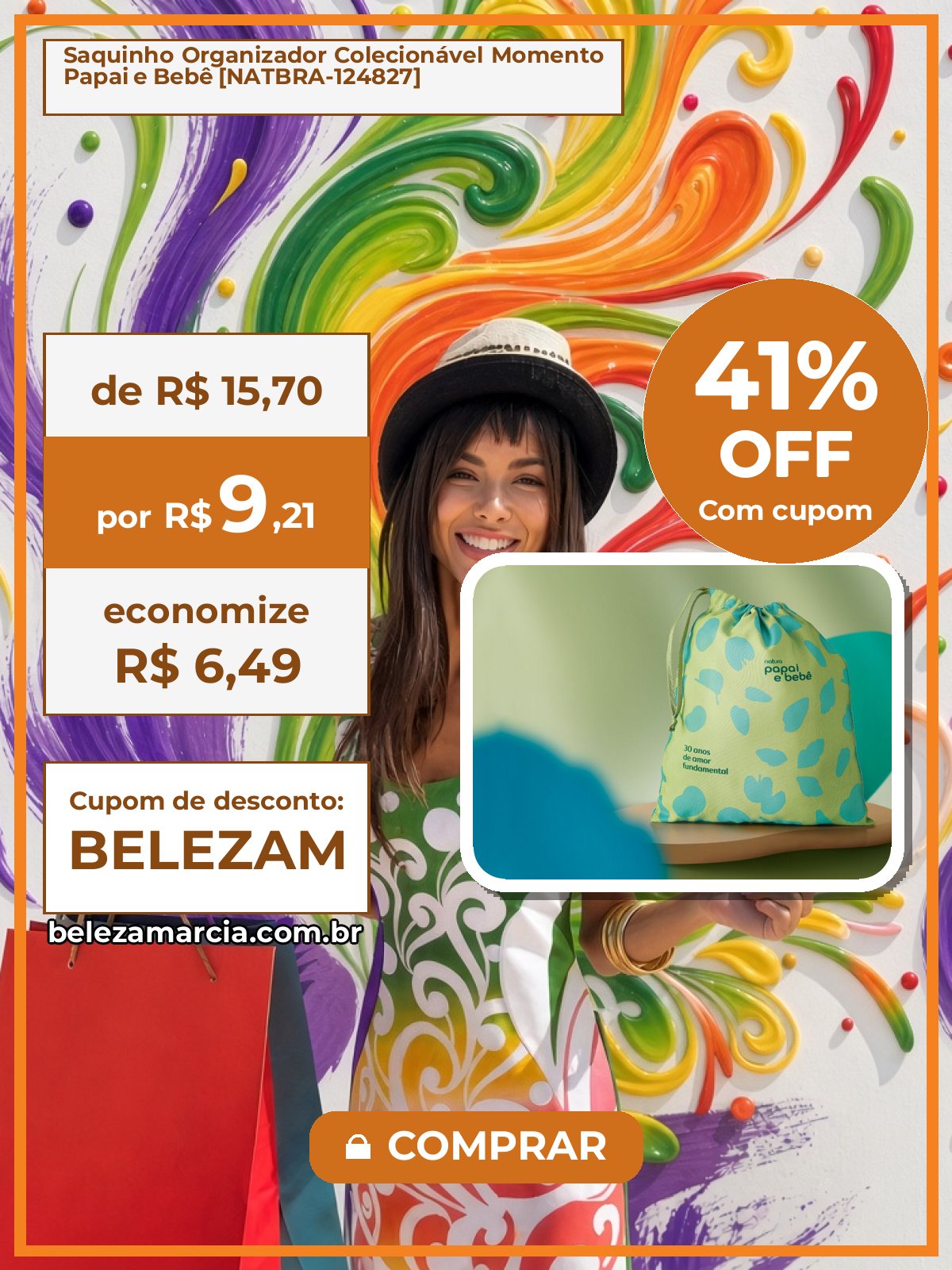 Saquinho Organizador Colecionável Momento Papai e Bebê [NATBRA-124827]