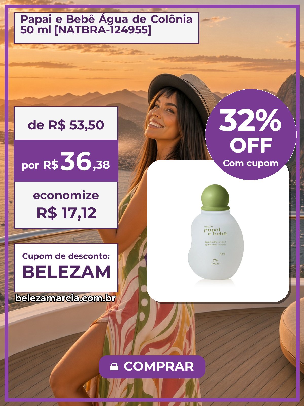 Papai e Bebê Água de Colônia 50 ml [NATBRA-124955]