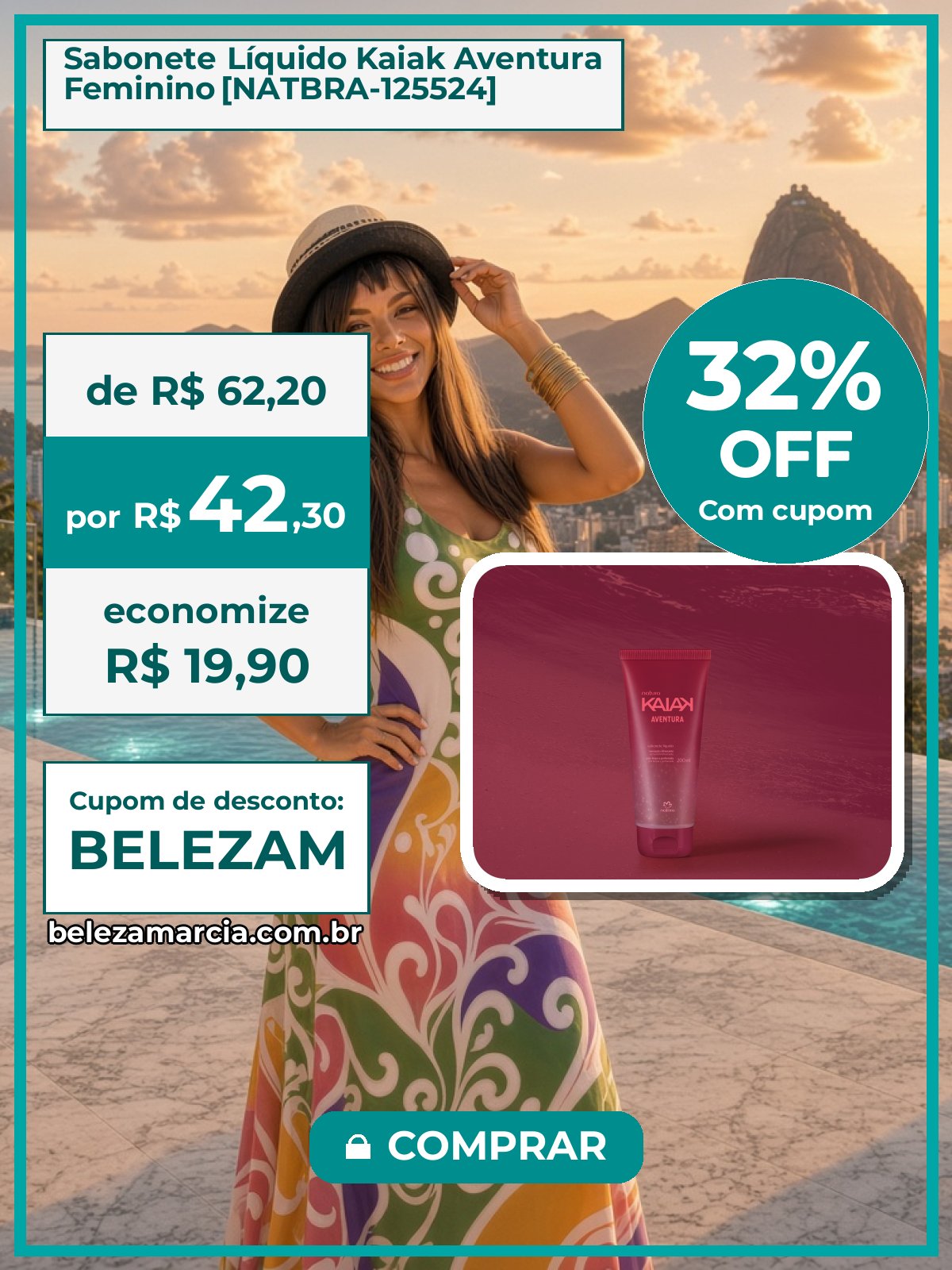 Sabonete Líquido Kaiak Aventura Feminino [NATBRA-125524]