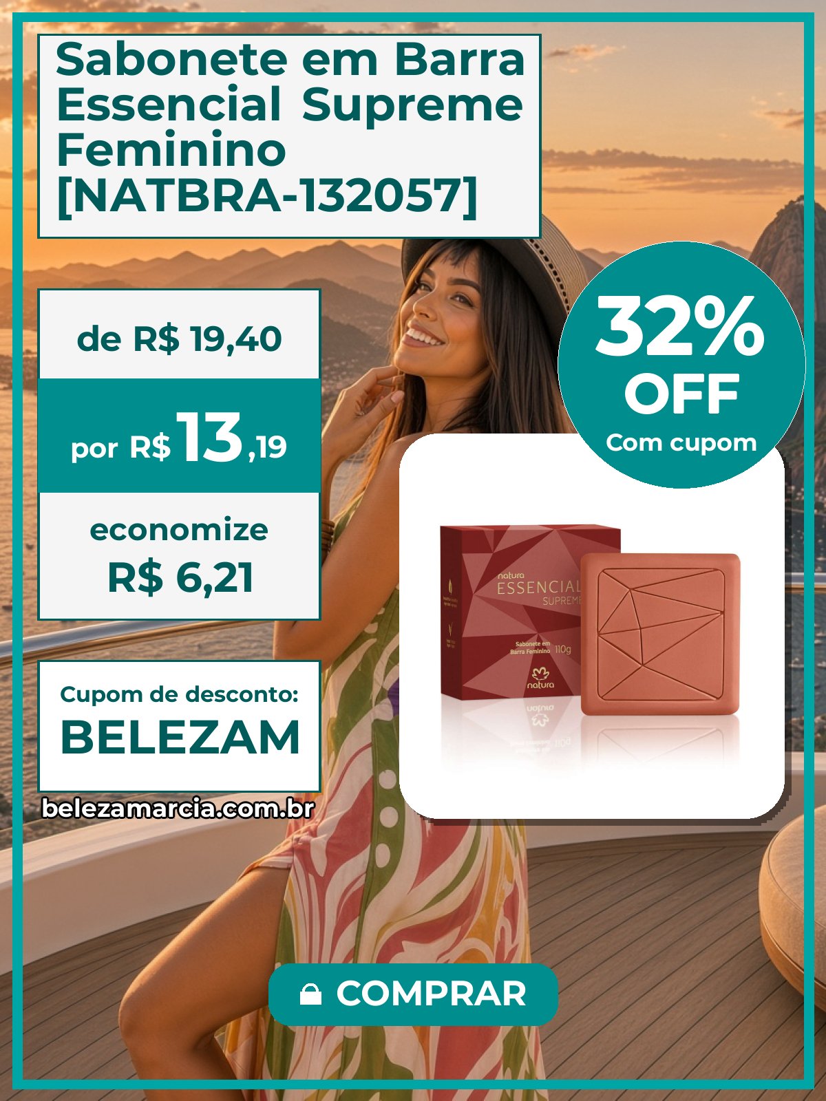 Sabonete em Barra Essencial Supreme Feminino [NATBRA-132057]