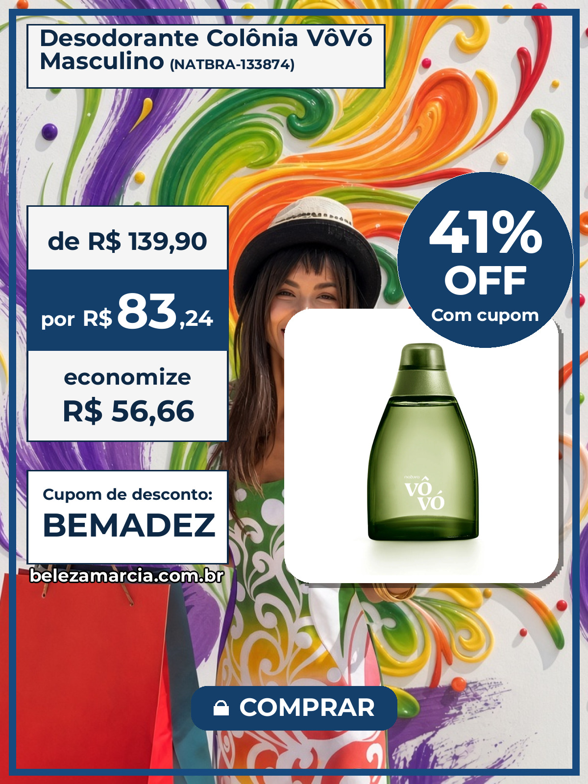 Desodorante Colônia VôVó Masculino