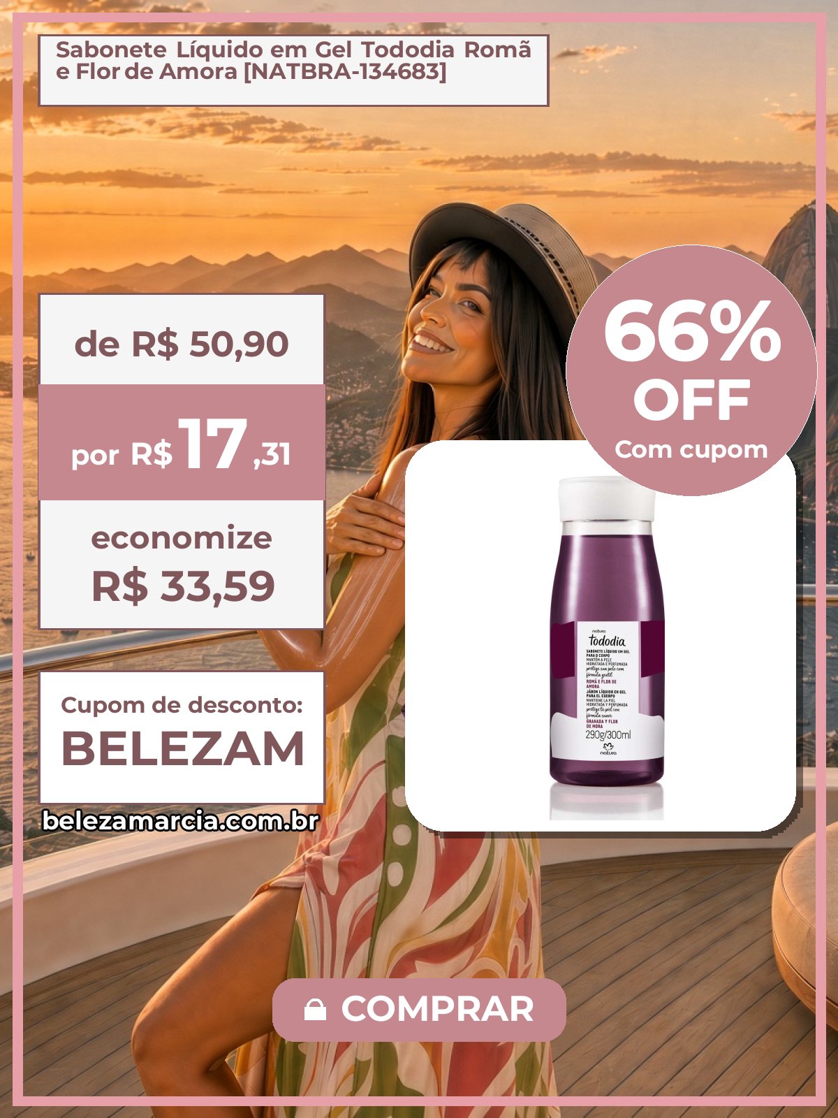 Sabonete Líquido em Gel Tododia Romã e Flor de Amora [NATBRA-134683]