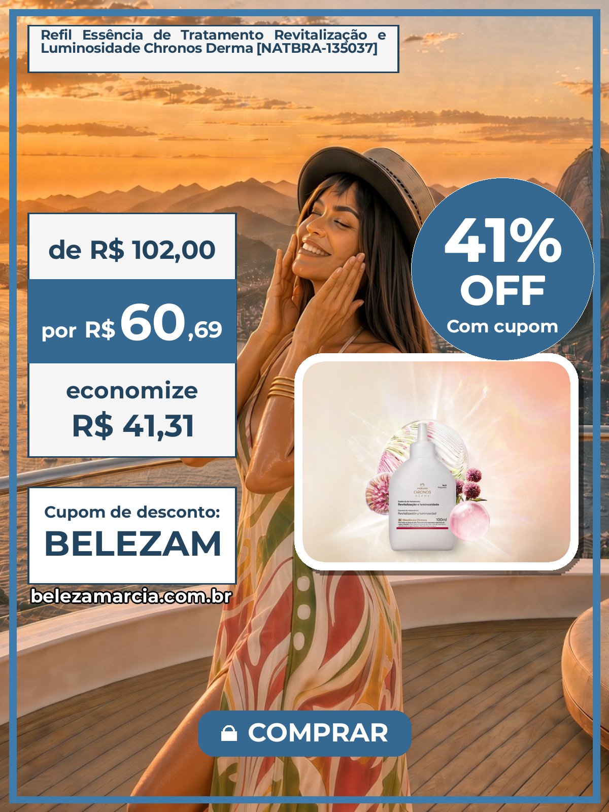 Refil Essência de Tratamento Revitalização e Luminosidade Chronos Derma [NATBRA-135037]