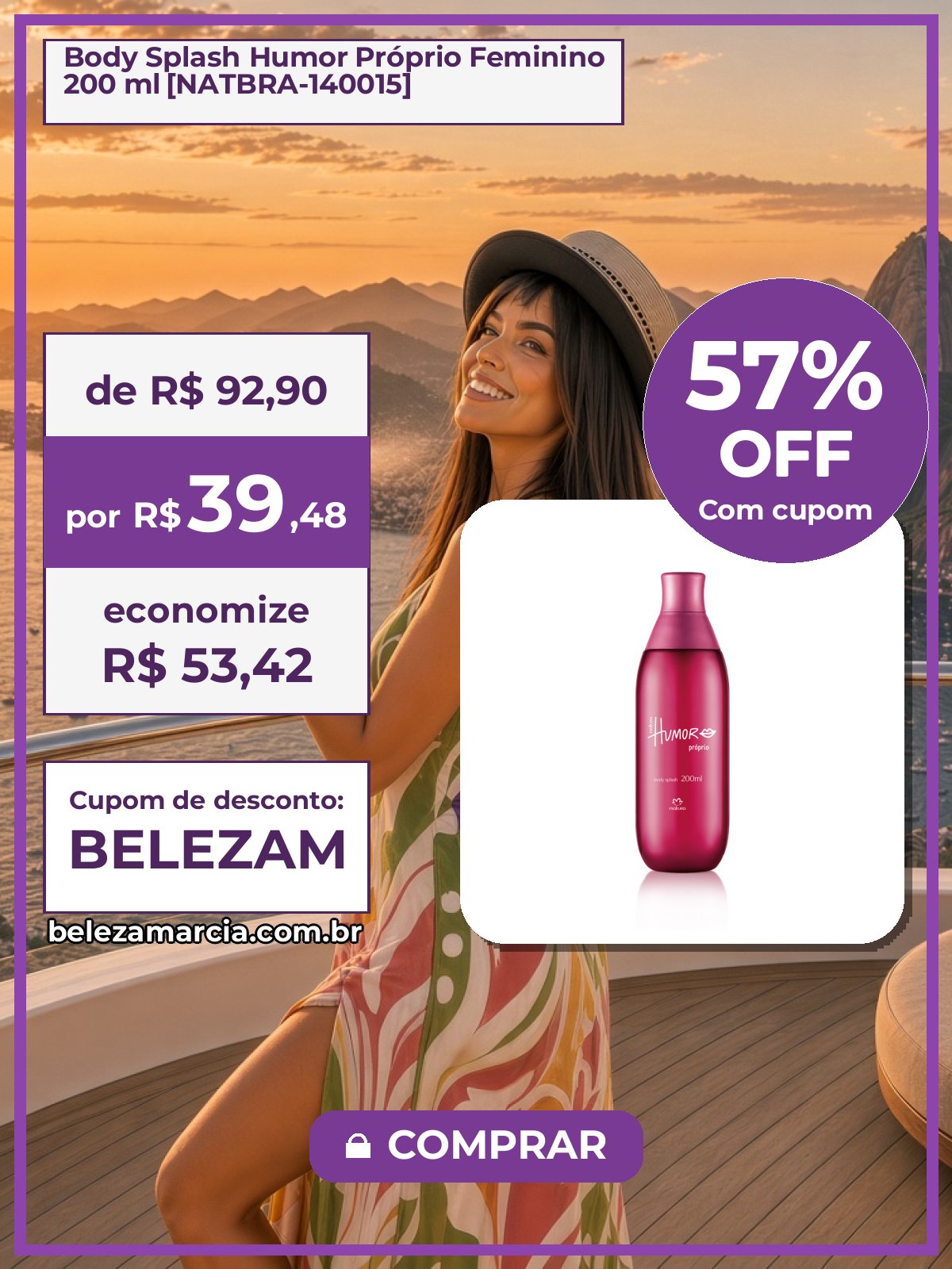 Body Splash Humor Próprio Feminino 200 ml [NATBRA-140015]