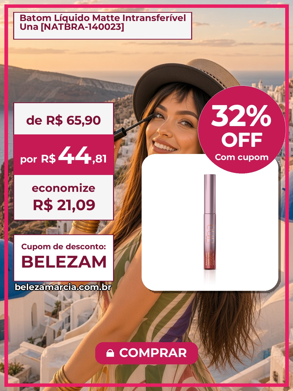 Batom Líquido Matte Intransferível Una [NATBRA-140023]