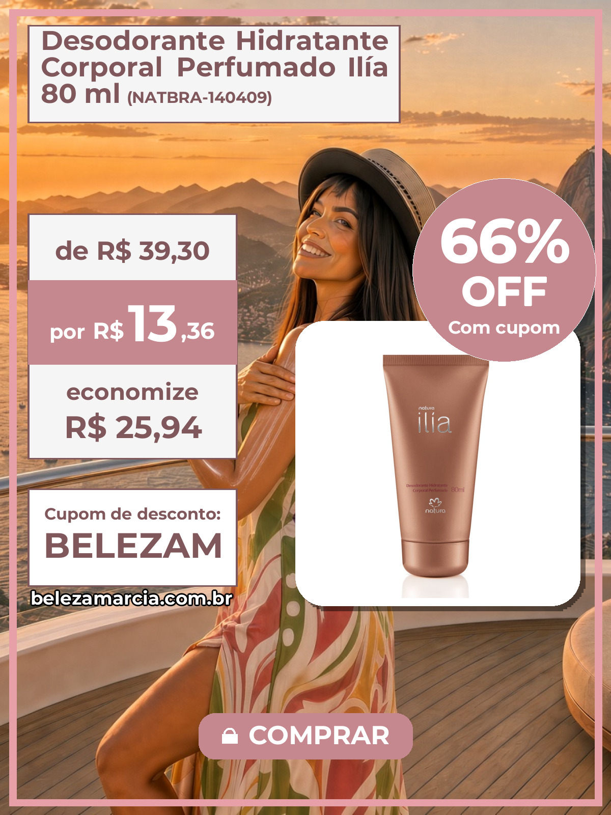 Desodorante Hidratante Corporal Perfumado Ilía 80 ml