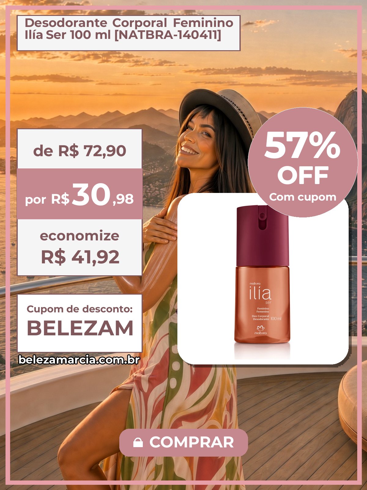 Desodorante Corporal Feminino Ilía Ser 100 ml [NATBRA-140411]