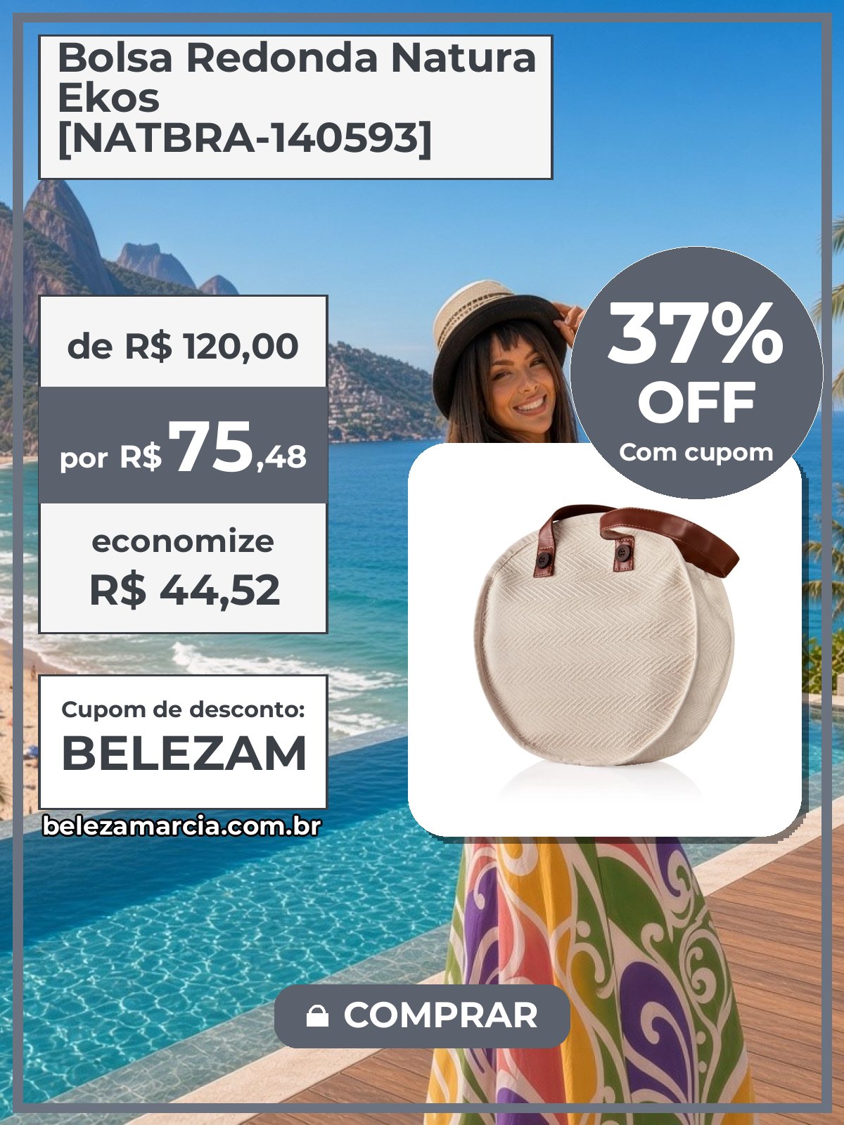 Bolsa Redonda Natura Ekos [NATBRA-140593]