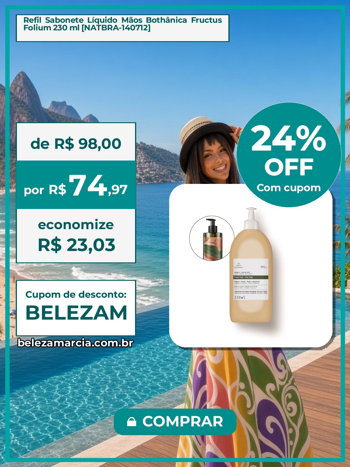 Refil Sabonete Líquido Mãos Bothânica Fructus Folium 230 ml [NATBRA-140712]