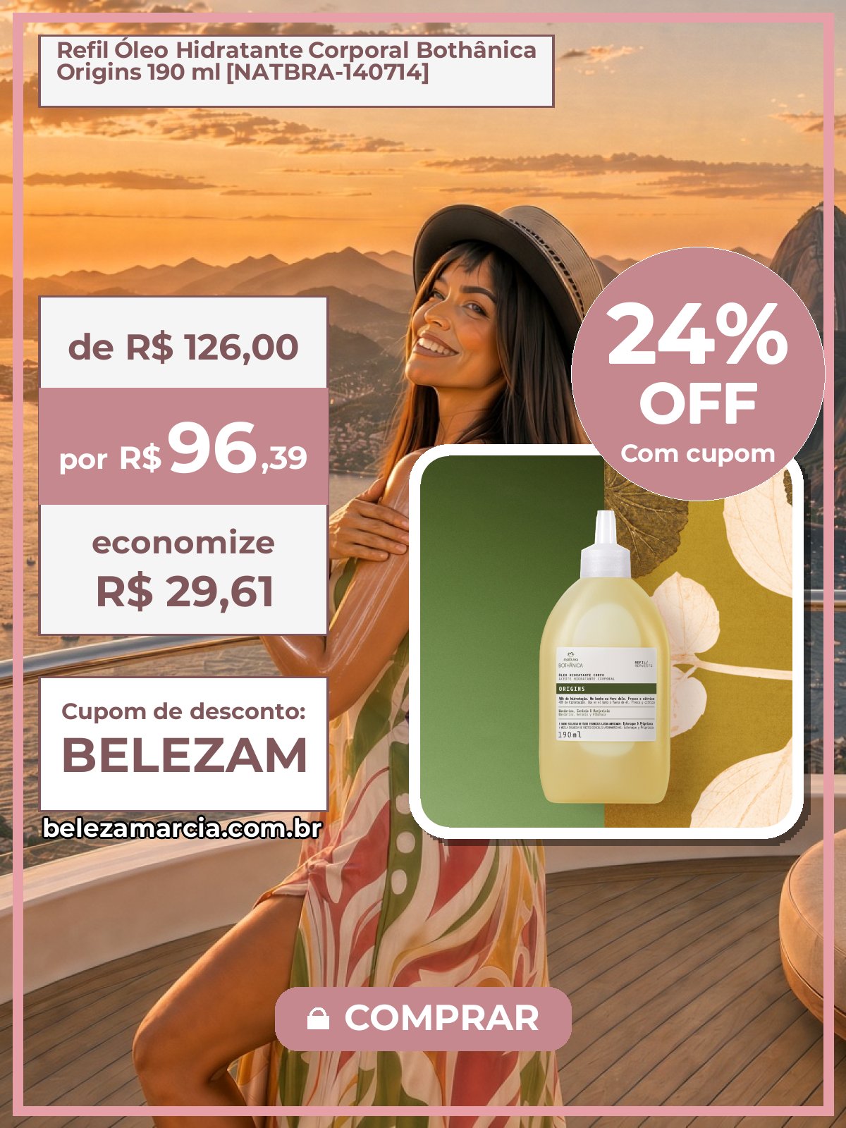 Refil Óleo Hidratante Corporal Bothânica Origins 190 ml [NATBRA-140714]