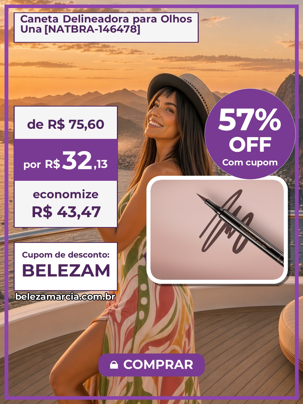 Caneta Delineadora para Olhos Una [NATBRA-146478]