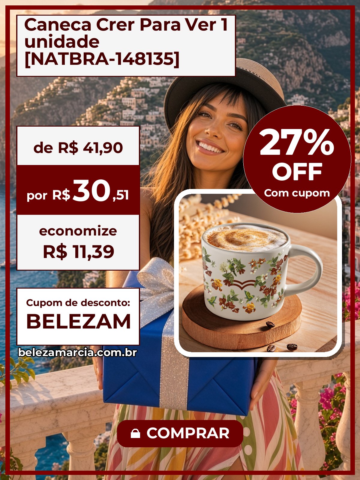 Caneca Crer Para Ver 1 unidade [NATBRA-148135]