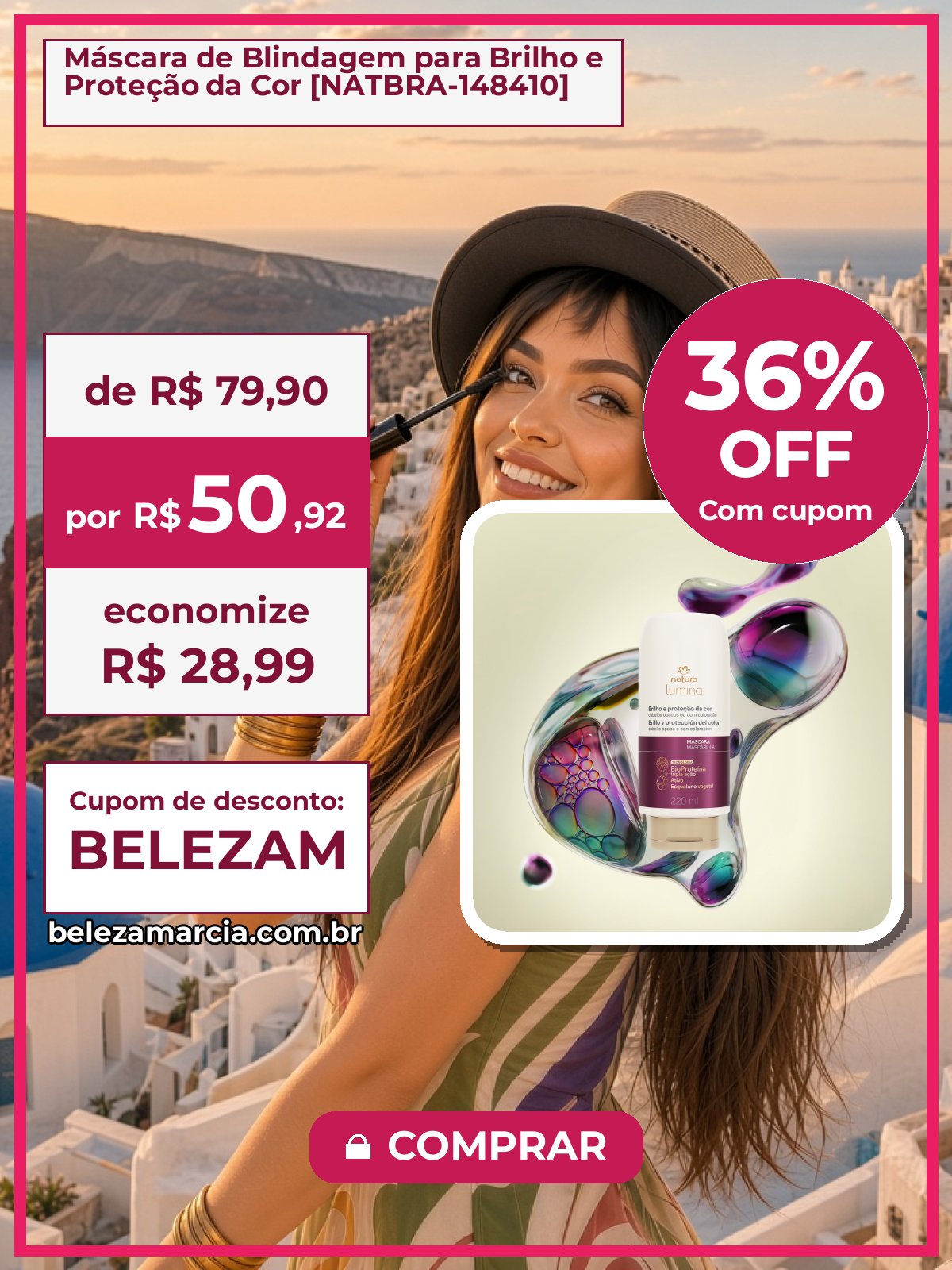 Máscara de Blindagem para Brilho e Proteção da Cor [NATBRA-148410]