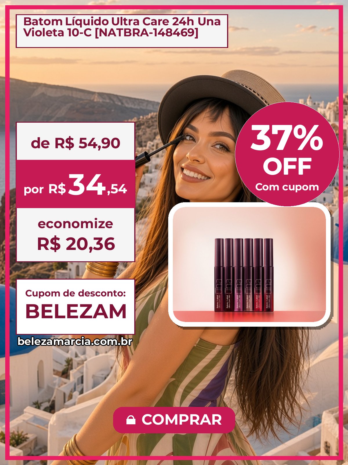 Batom Líquido Ultra Care 24h Una Violeta 10-C [NATBRA-148469]