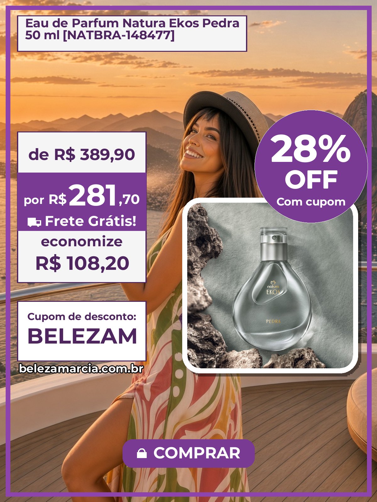 Eau de Parfum Natura Ekos Pedra 50 ml [NATBRA-148477]