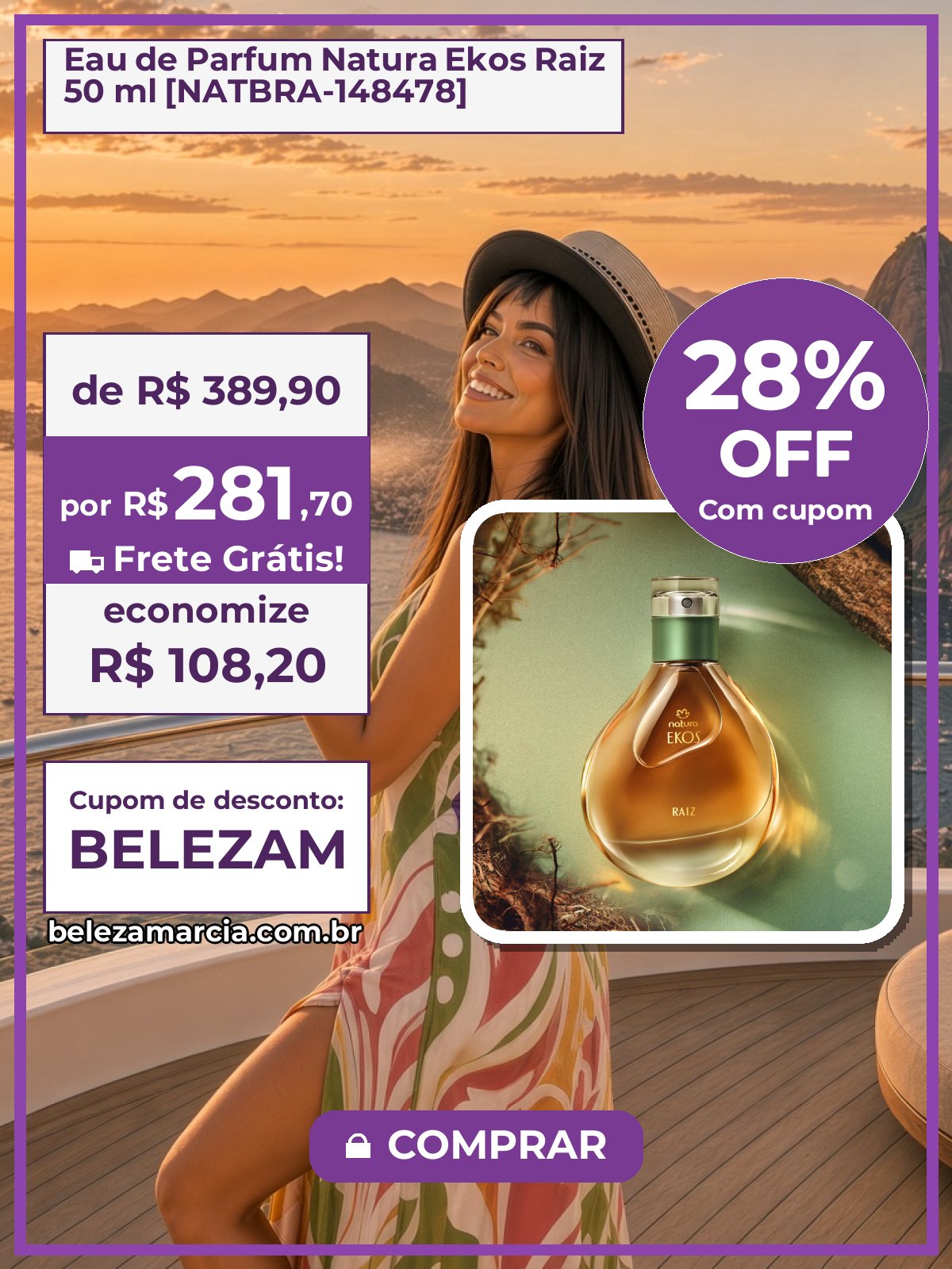 Eau de Parfum Natura Ekos Raiz 50 ml [NATBRA-148478]