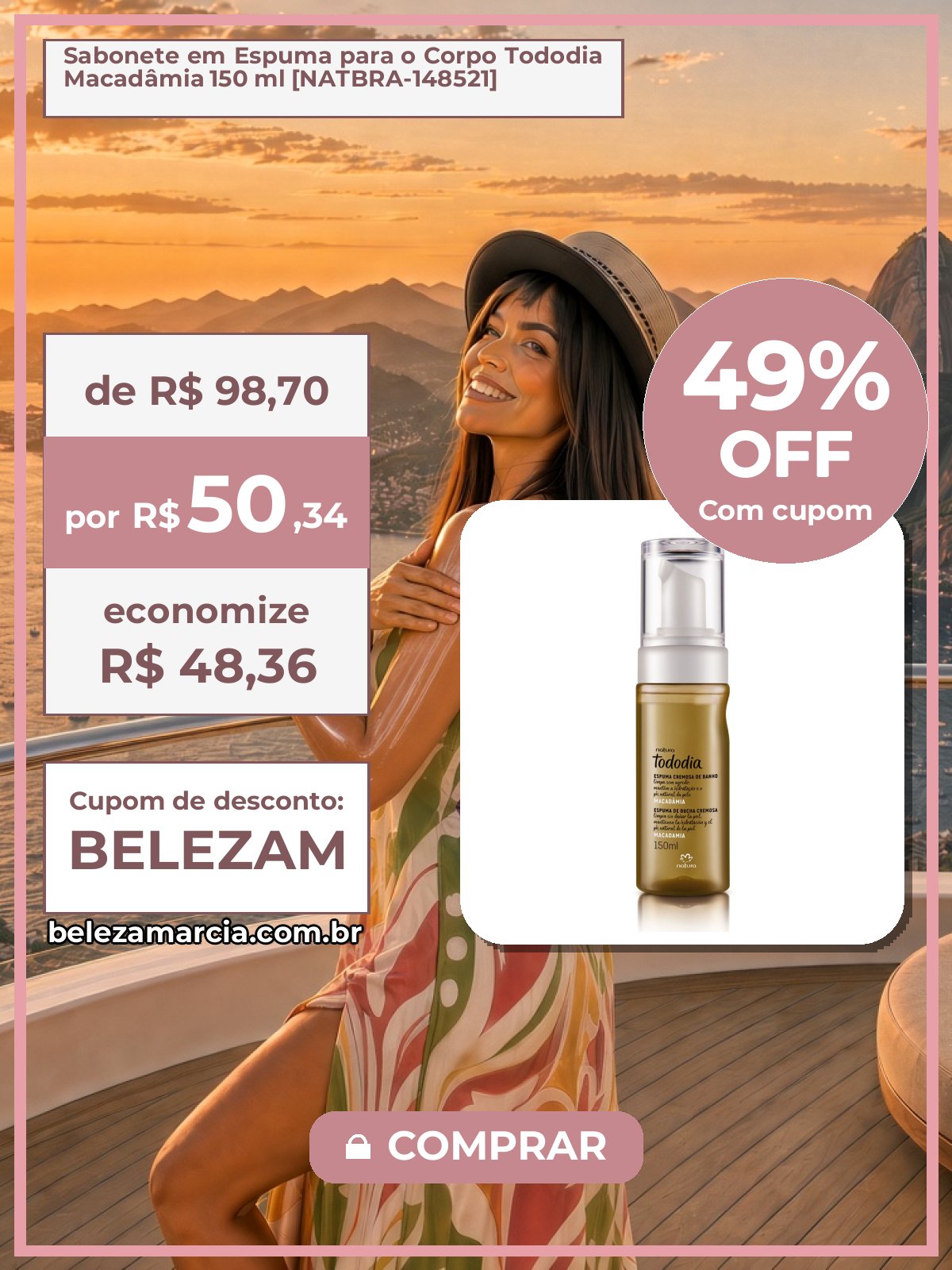 Sabonete em Espuma para o Corpo Tododia Macadâmia 150 ml [NATBRA-148521]