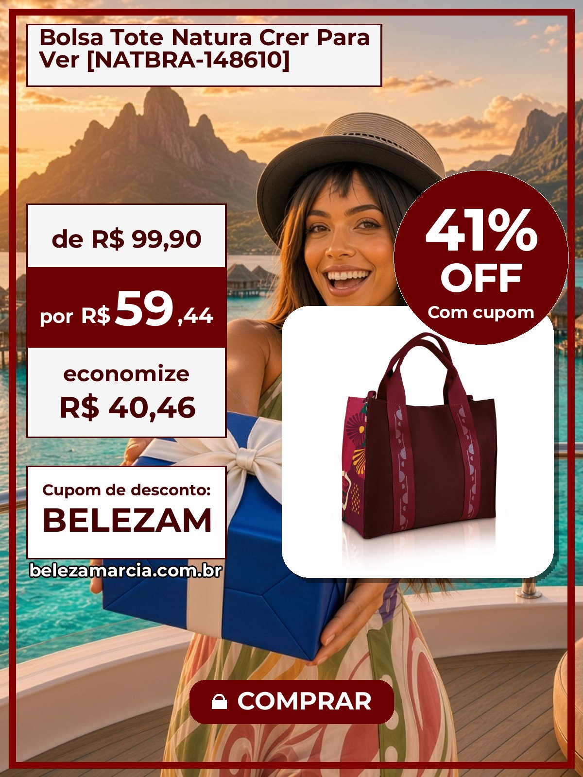 Bolsa Tote Natura Crer Para Ver [NATBRA-148610]