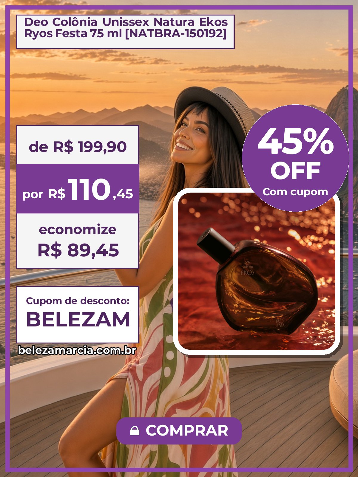 Deo Colônia Unissex Natura Ekos Ryos Festa 75 ml [NATBRA-150192]