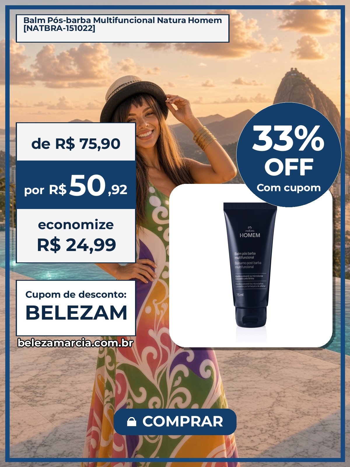Balm Pós-barba Multifuncional Natura Homem [NATBRA-151022]