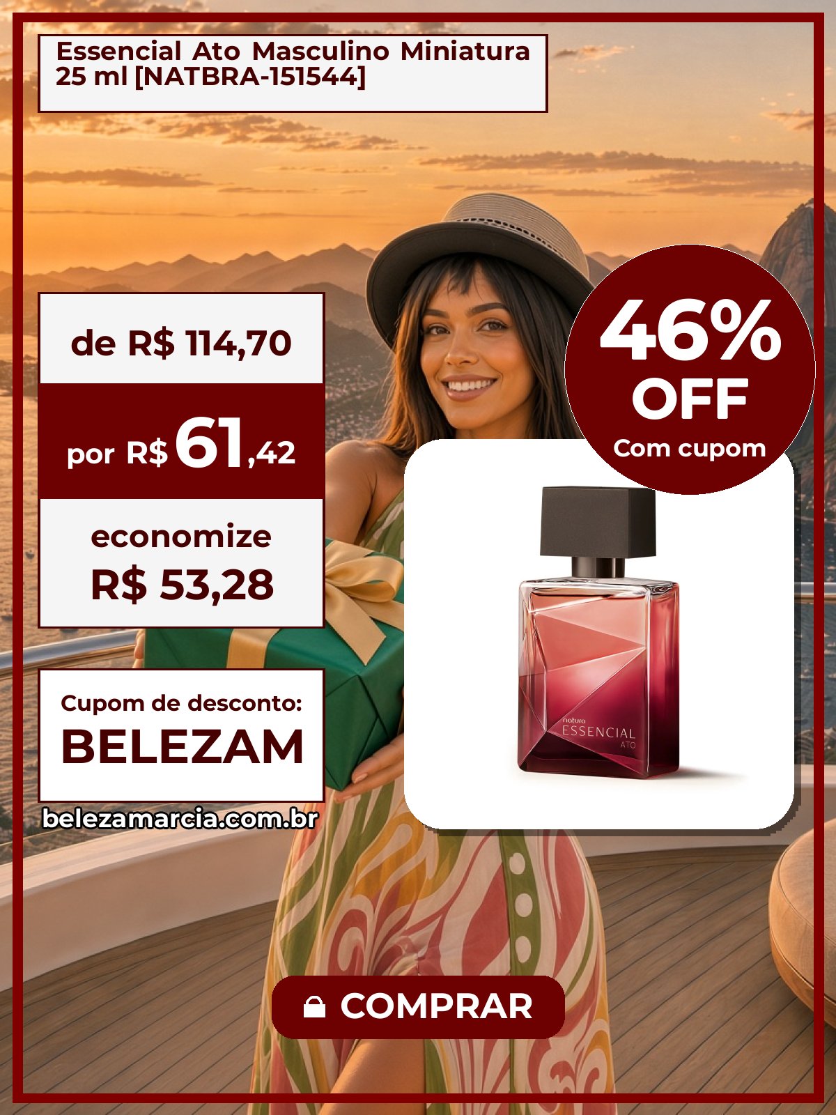 Essencial Ato Masculino Miniatura 25 ml [NATBRA-151544]