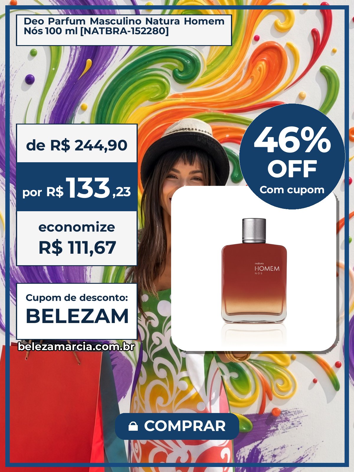 Deo Parfum Masculino Natura Homem Nós 100 ml [NATBRA-152280]