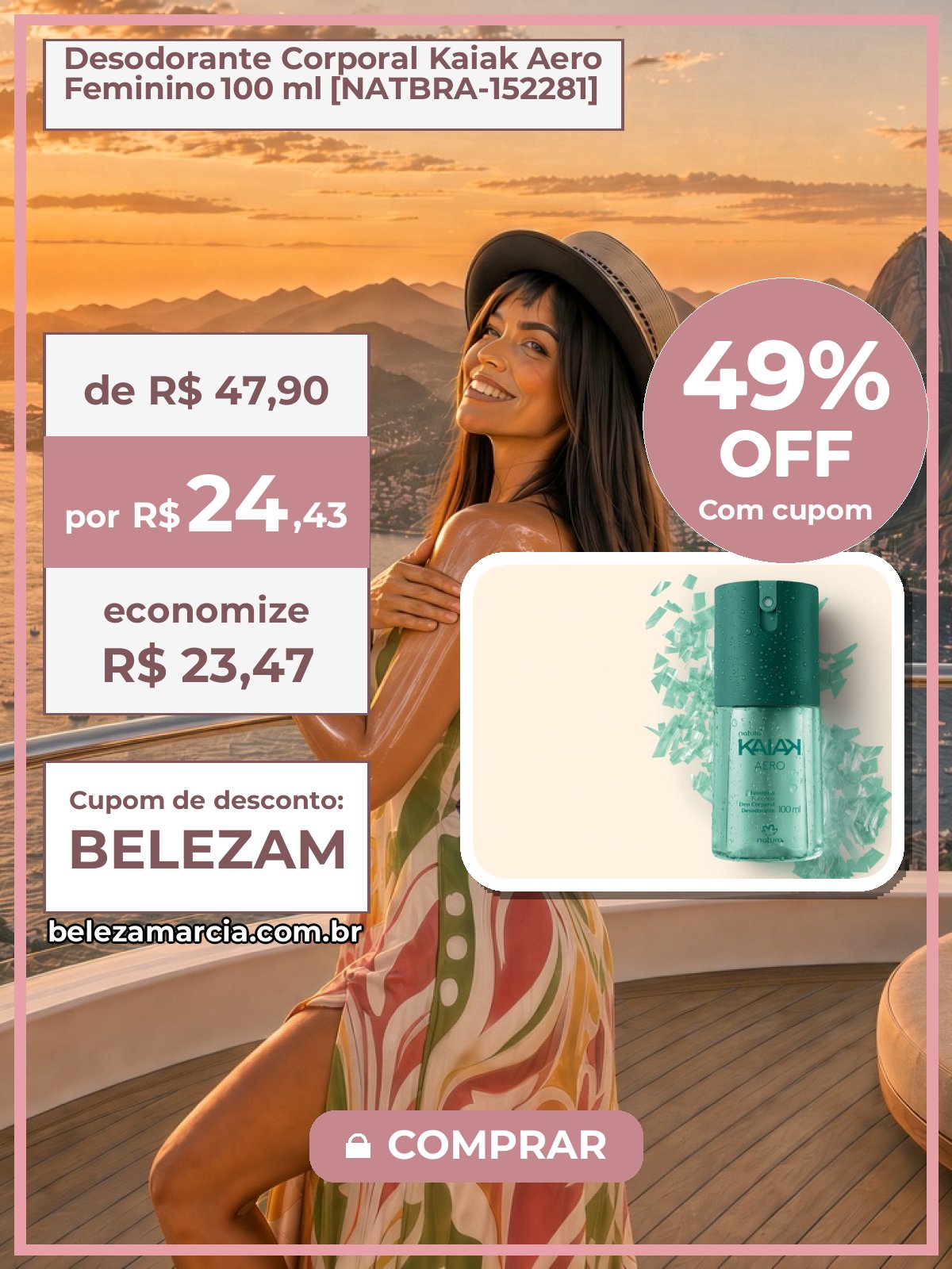 Desodorante Corporal Kaiak Aero Feminino 100 ml [NATBRA-152281]