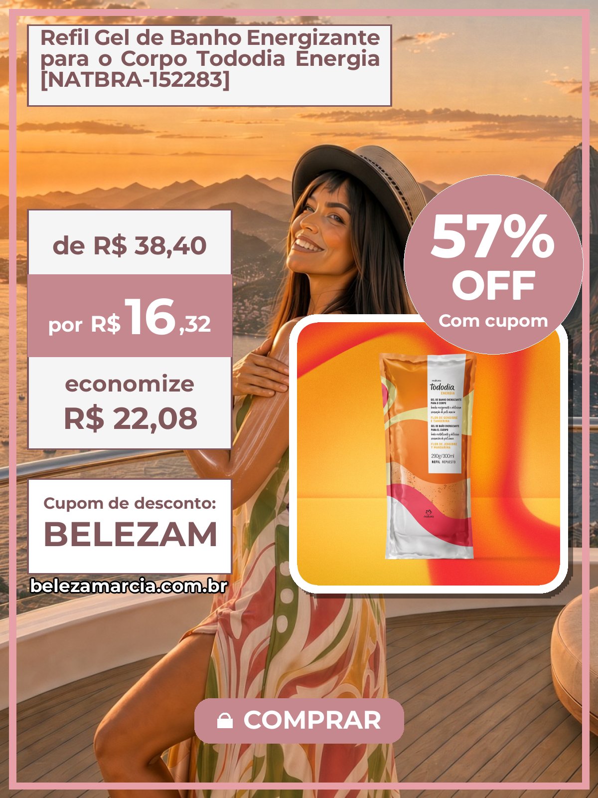 Refil Gel de Banho Energizante para o Corpo Tododia Energia [NATBRA-152283]