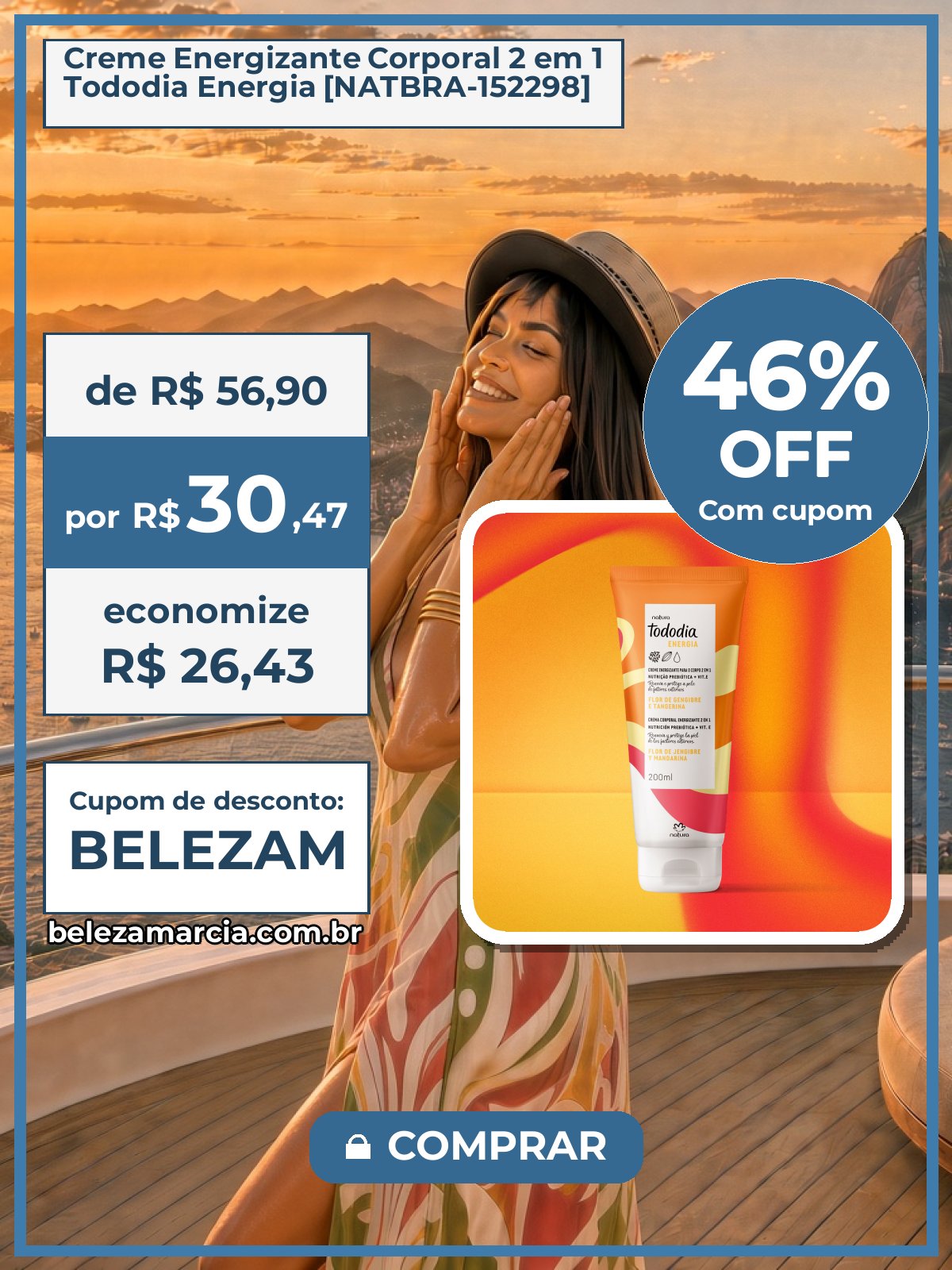 Creme Energizante Corporal 2 em 1 Tododia Energia [NATBRA-152298]