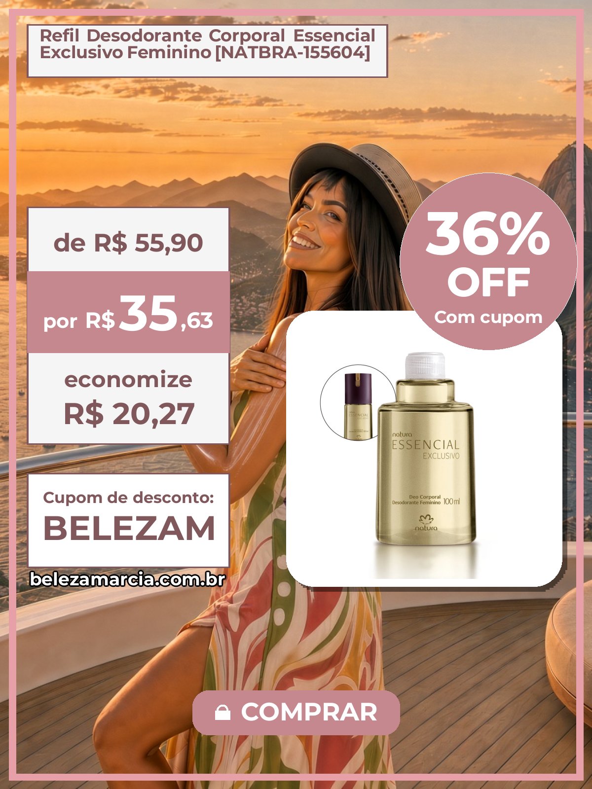 Refil Desodorante Corporal Essencial Exclusivo Feminino [NATBRA-155604]