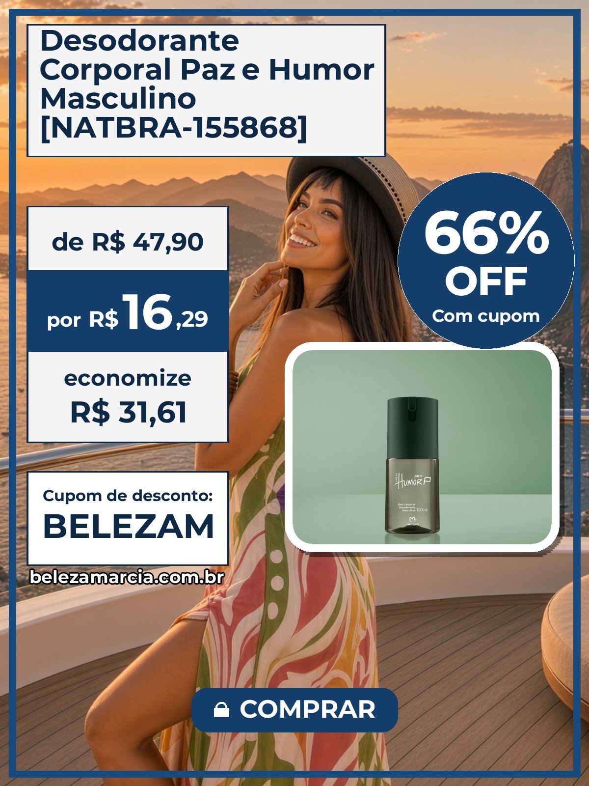 Desodorante Corporal Paz e Humor Masculino [NATBRA-155868]