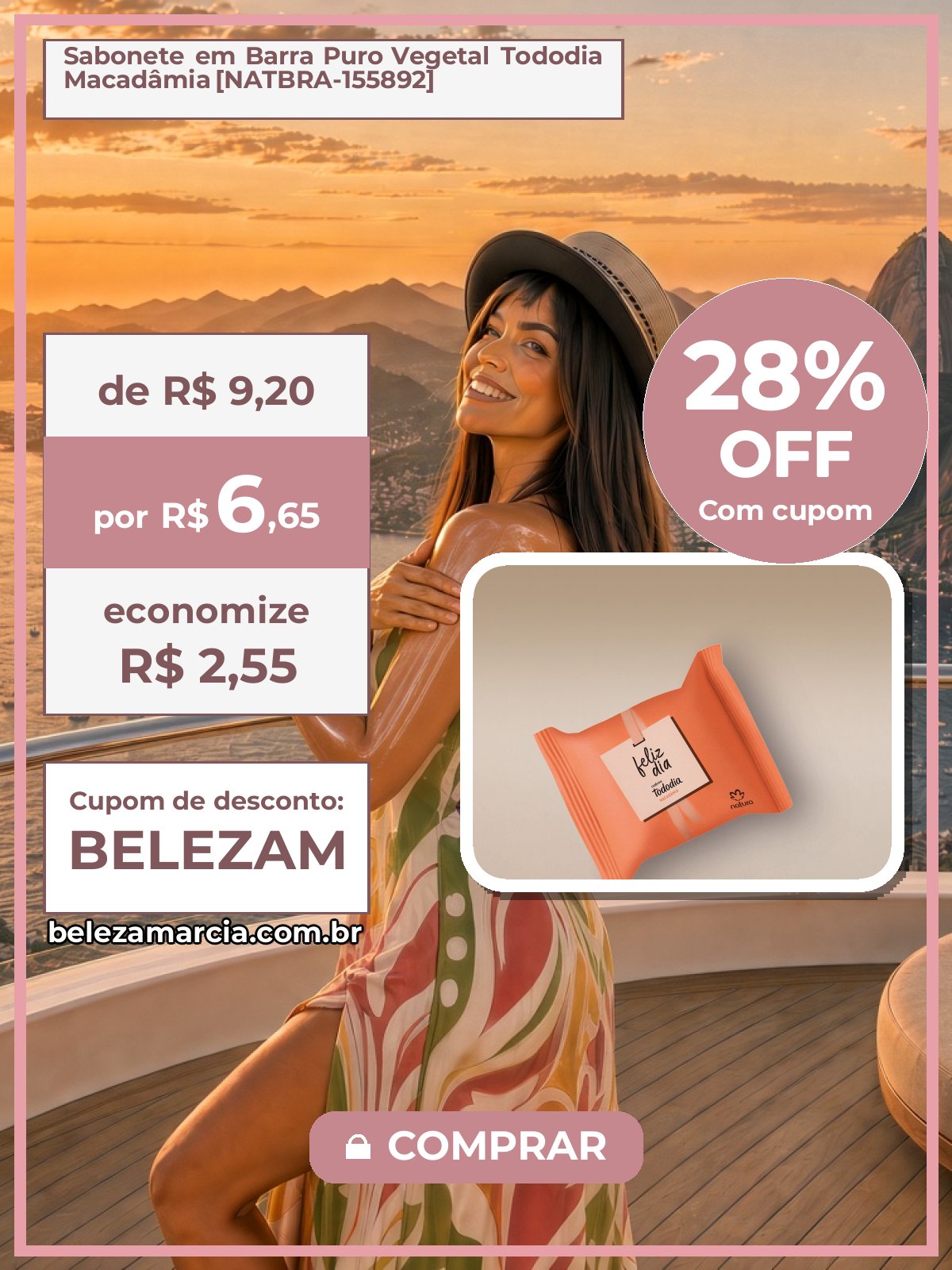 Sabonete em Barra Puro Vegetal Tododia Macadâmia [NATBRA-155892]