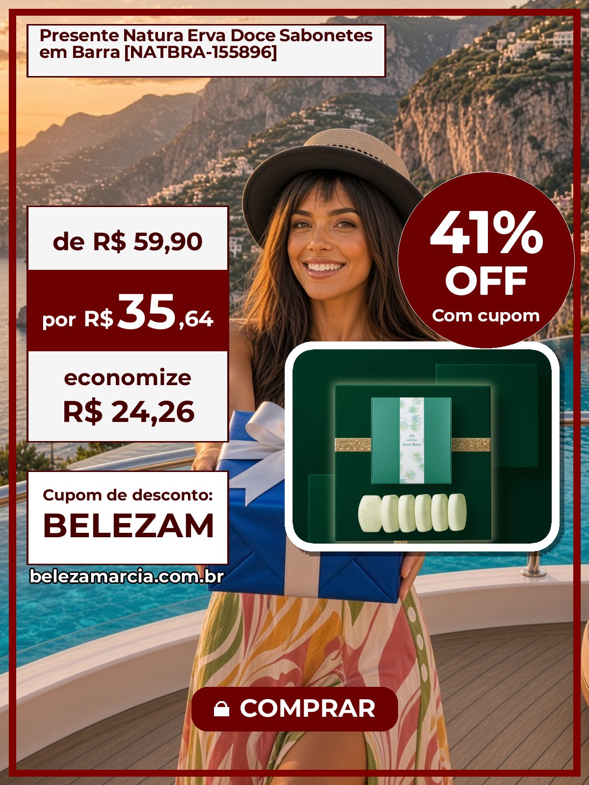 Presente Natura Erva Doce Sabonetes em Barra [NATBRA-155896]
