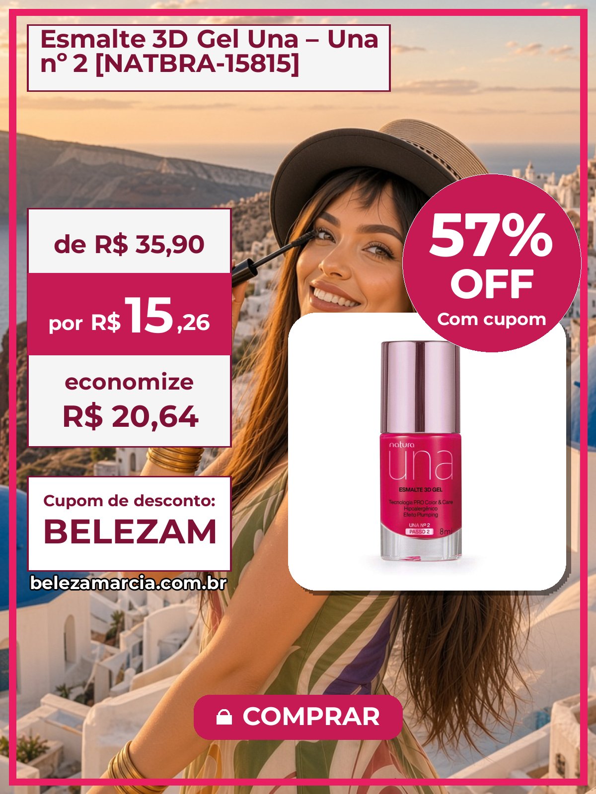 Esmalte 3D Gel Una – Una nº 2 [NATBRA-15815]
