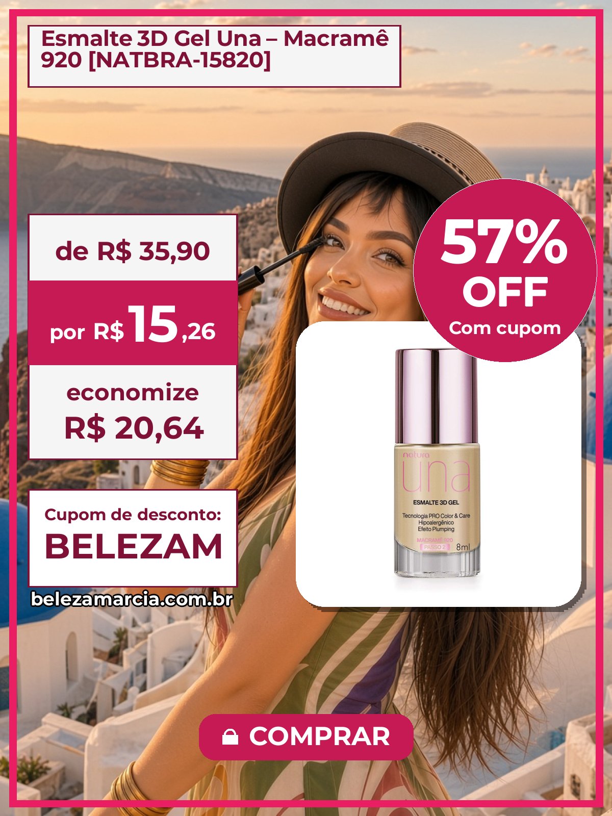 Esmalte 3D Gel Una – Macramê 920 [NATBRA-15820]