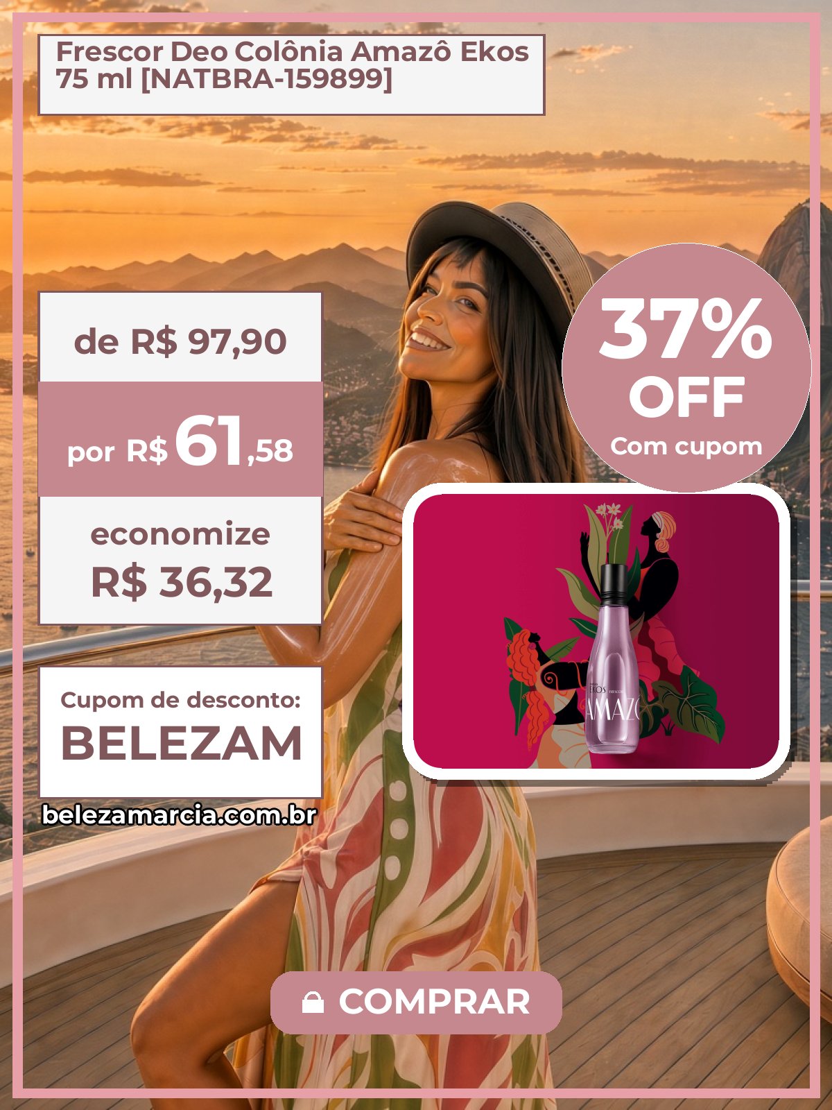 Frescor Deo Colônia Amazô Ekos 75 ml [NATBRA-159899]