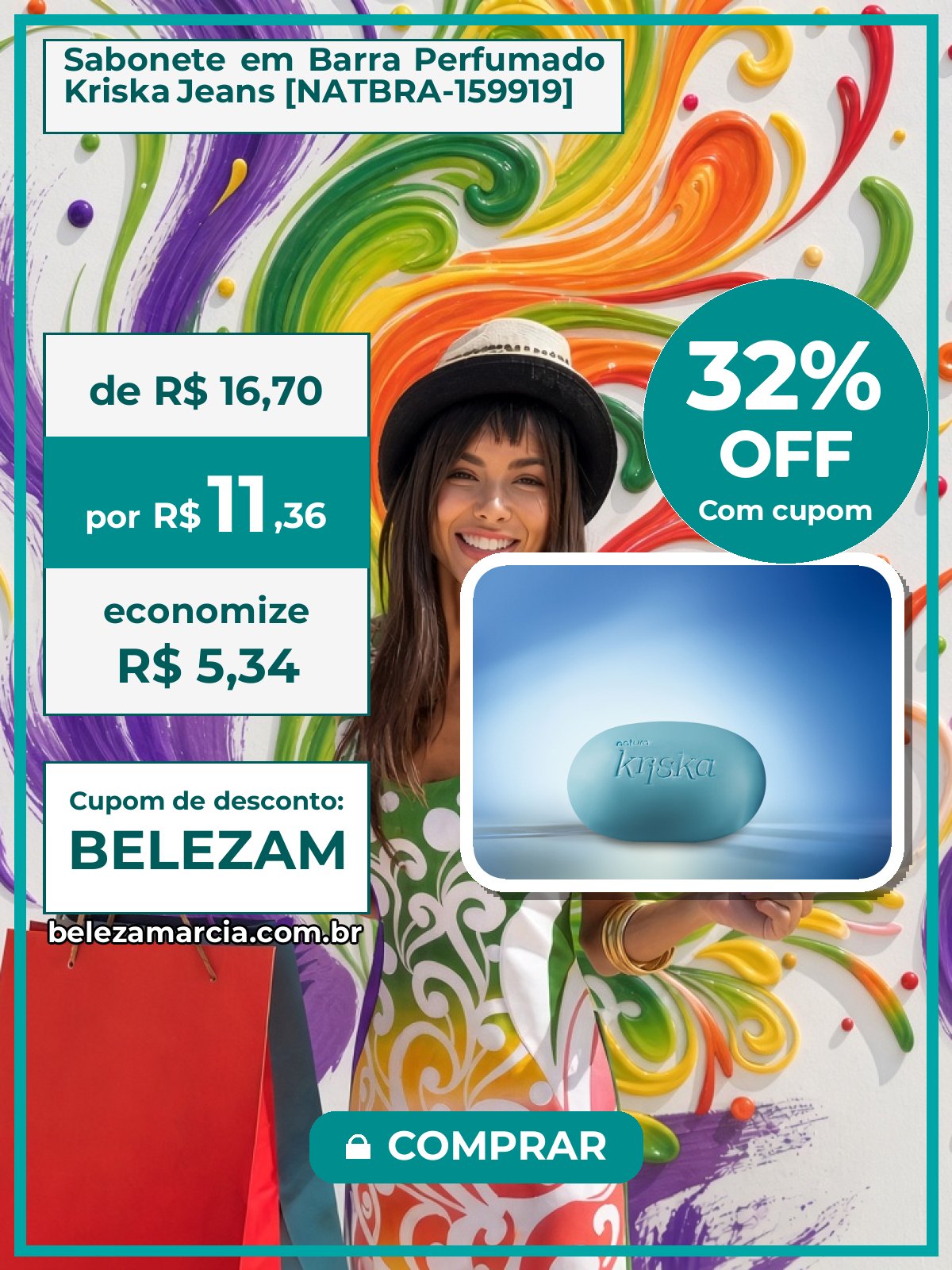 Sabonete em Barra Perfumado Kriska Jeans [NATBRA-159919]